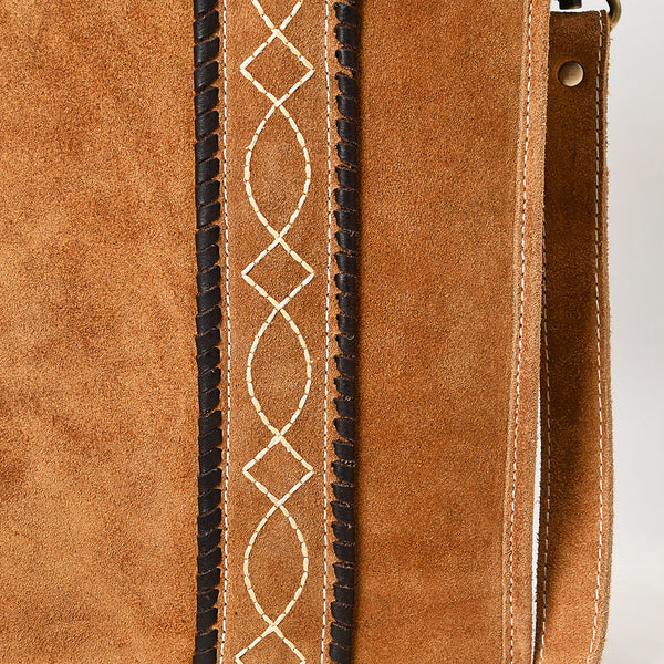 ADBGA605 American Darling Boot Stitched Braided Genuine Leather Tote Bag