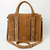 ADBGA605 American Darling Boot Stitched Braided Genuine Leather Tote Bag