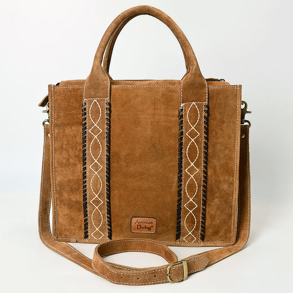 ADBGA605 American Darling Boot Stitched Braided Genuine Leather Tote Bag
