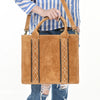 ADBGA605 American Darling Boot Stitched Braided Genuine Leather Tote Bag