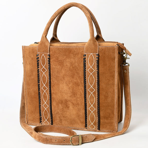 ADBGA605 American Darling Boot Stitched Braided Genuine Leather Tote Bag