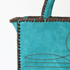 ADBGA606 American Darling Western Tote Bag Genuine suede Leather with Whipstitch Detailing