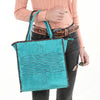 ADBGA606 American Darling Western Tote Bag Genuine suede Leather with Whipstitch Detailing