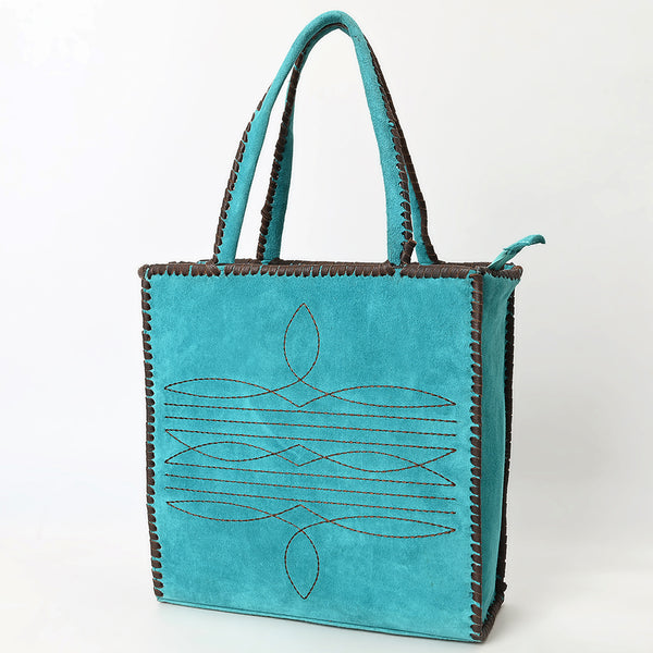 ADBGA606 American Darling Western Tote Bag Genuine suede Leather with Whipstitch Detailing