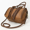 ADBGM270 Western Braided Fringe Duffel with Turquoise Concho - Genuine Leather