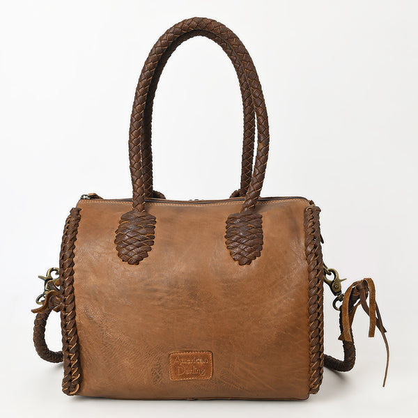 ADBGM270 Western Braided Fringe Duffel with Turquoise Concho - Genuine Leather