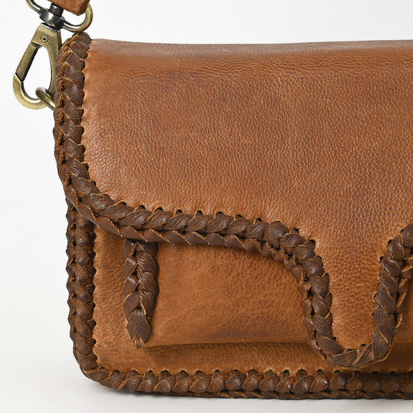 ADBGM405B Mini Leather Shoulder Bag with Braided Trim - American Darling