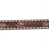 ADBLF264 Bull Skull Tooled Leather Belt with Whipstitch Edge and Matching Buckle