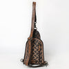 ADBG1542 American Darling Western Leather Sling Bag with Hand-Tooled Floral Design Genuine Vegetable-Tanned Leather