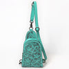 ADBG1542 American Darling Western Leather Sling Bag with Hand-Tooled Floral Design Genuine Vegetable-Tanned Leather