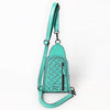 ADBG1542 American Darling Western Leather Sling Bag with Hand-Tooled Floral Design Genuine Vegetable-Tanned Leather