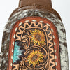 ADBG1543 American Darling Handcrafted Western Leather Sling Bag with Hair-On Cowhide & Hand-Tooled Details