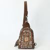 ADBG1543 American Darling Handcrafted Western Leather Sling Bag with Hair-On Cowhide & Hand-Tooled Details
