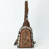 ADBG1543 American Darling Handcrafted Western Leather Sling Bag with Hair-On Cowhide & Hand-Tooled Details