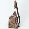 ADBG1543 American Darling Handcrafted Western Leather Sling Bag with Hair-On Cowhide & Hand-Tooled Details