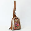 ADBG1543 American Darling Handcrafted Western Leather Sling Bag with Hair-On Cowhide & Hand-Tooled Details