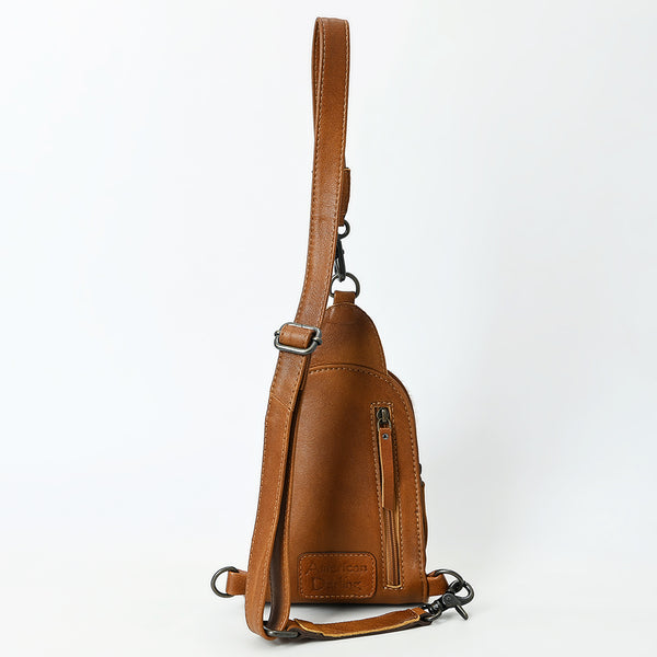 ADBG1543 American Darling Handcrafted Western Leather Sling Bag with Hair-On Cowhide & Hand-Tooled Details