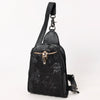 ADBG1544A American Darling Crocodile Embossed Leather Sling Bag | Western Skull Accent