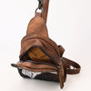 ADBG1544 American Darling Western Leather Sling Bag Hair-On Cowhide Crocodile Embossed Detailing