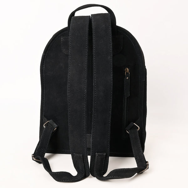 ADBG1546 American Darling Western Genuine Suede Leather Backpack Bag with Fringe & Hand-Tooled Floral Accents