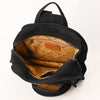 ADBG1546 American Darling Western Genuine Suede Leather Backpack Bag with Fringe & Hand-Tooled Floral Accents