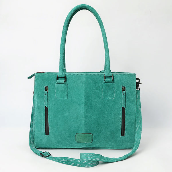 ADBG1553 American Darling Western Genuine Suede Leather Tote Bag with Buck Stitching | Handcrafted Everyday Tote