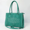 ADBG1553 American Darling Western Genuine Suede Leather Tote Bag with Buck Stitching | Handcrafted Everyday Tote