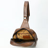 ADBG1555 American Darling Western Leather Sling Bag with Hair-On Cowhide & Hand-Tooled Floral Accents