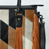 ADBG1556 American Darling Western Leather Tote Bag with Hair-On Cowhide & Fringe | Handmade American Darling