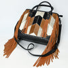 ADBG1556 American Darling Western Leather Tote Bag with Hair-On Cowhide & Fringe | Handmade American Darling