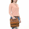 ADBGA454 American Darling Hair-On Cowhide Floral Carved Leather Jewelry Case