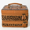 ADBGA454 American Darling Hair-On Cowhide Floral Carved Leather Jewelry Case