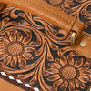 ADBGA454 American Darling Hair-On Cowhide Floral Carved Leather Jewelry Case