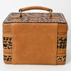 ADBGA454 American Darling Hair-On Cowhide Floral Carved Leather Jewelry Case