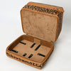 ADBGA454 American Darling Hair-On Cowhide Floral Carved Leather Jewelry Case