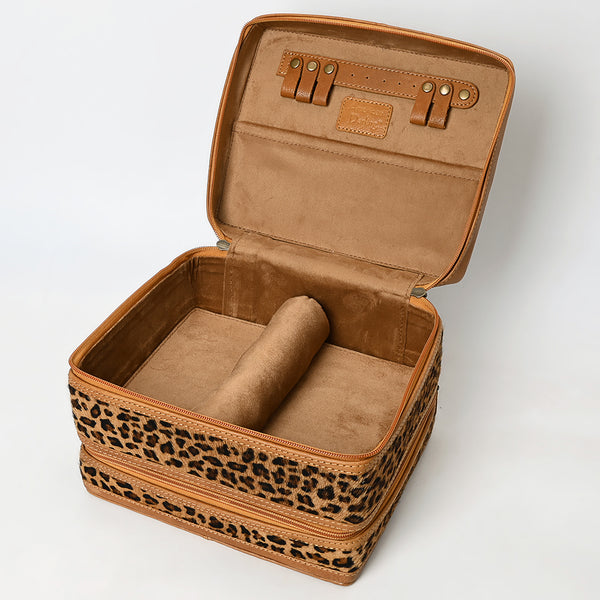 ADBGA454 American Darling Hair-On Cowhide Floral Carved Leather Jewelry Case