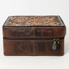 ADBGA573 American Darling Tooled Leather Jewelry Case Genuine Western Cowgirl Organizer