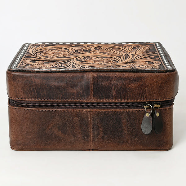 ADBGA573 American Darling Tooled Leather Jewelry Case Genuine Western Cowgirl Organizer