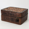 ADBGA573 American Darling Tooled Leather Jewelry Case Genuine Western Cowgirl Organizer
