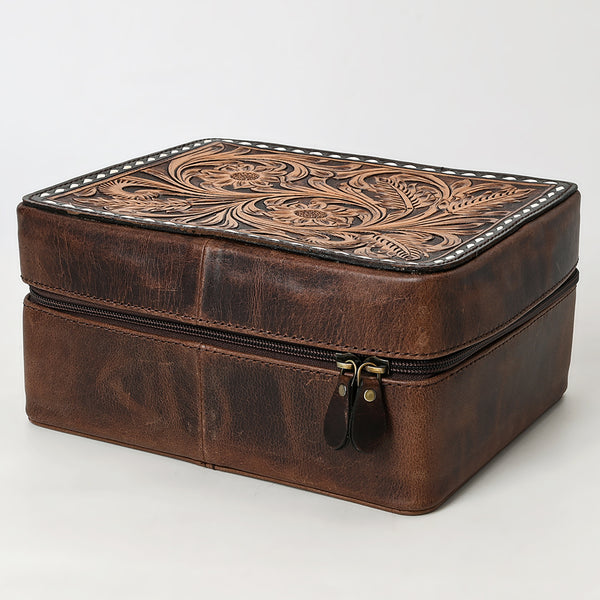 ADBGA573 American Darling Tooled Leather Jewelry Case Genuine Western Cowgirl Organizer