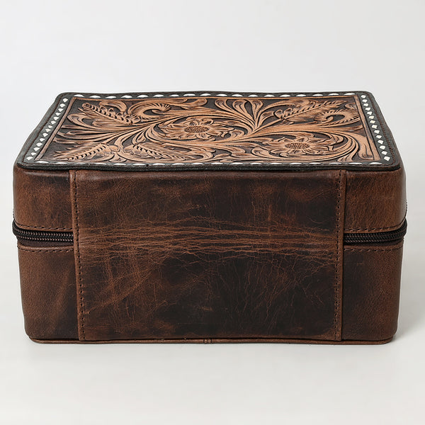 ADBGA573 American Darling Tooled Leather Jewelry Case Genuine Western Cowgirl Organizer