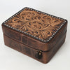 ADBGA573 American Darling Tooled Leather Jewelry Case Genuine Western Cowgirl Organizer