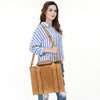 ADBGA607 American Darling Boot Stitched Braided Genuine Suede Leather Tote Bag