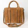 ADBGA607 American Darling Boot Stitched Braided Genuine Suede Leather Tote Bag
