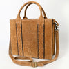 ADBGA607 American Darling Boot Stitched Braided Genuine Suede Leather Tote Bag