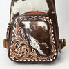 ADBGA609 American Darling Buck Stitched Floral Carved Hair-On Leather Sling Bag