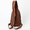 ADBGA609 American Darling Buck Stitched Floral Carved Hair-On Leather Sling Bag