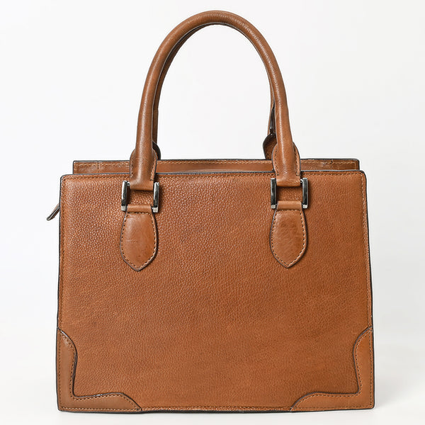 ADBGM463 Hand-Tooled Leather Tote Bag - Western Floral Engraved Structured Satchel
