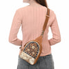 ADBGA612 American Darling Tooled Cowhide Leather Sling Bag-Western Floral Crossbody