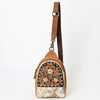 ADBGA612 American Darling Tooled Cowhide Leather Sling Bag-Western Floral Crossbody